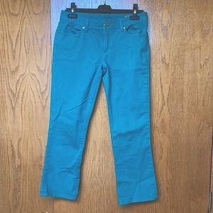 Tory Burch Cropped Teal Green jeans